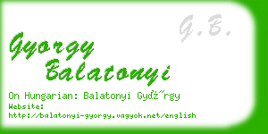 gyorgy balatonyi business card